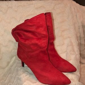 ✨Brand New✨Red Fold Over Pointed Toe Booties 🔥🔥